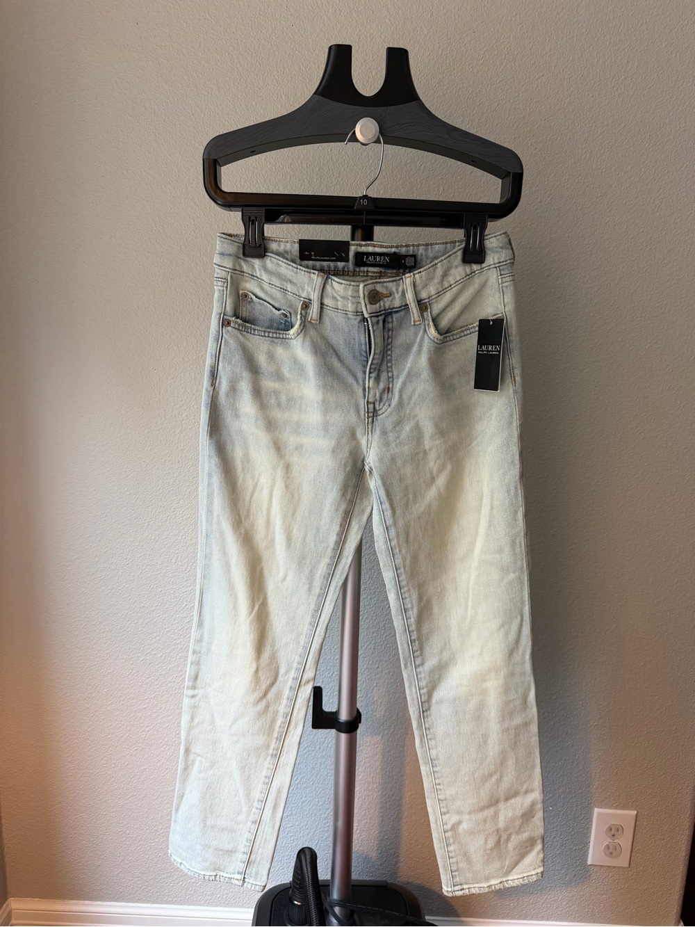 Lauren Ralph Lauren Women's Mid-Rise Straight Ankle Jeans Light Wash Blue 4